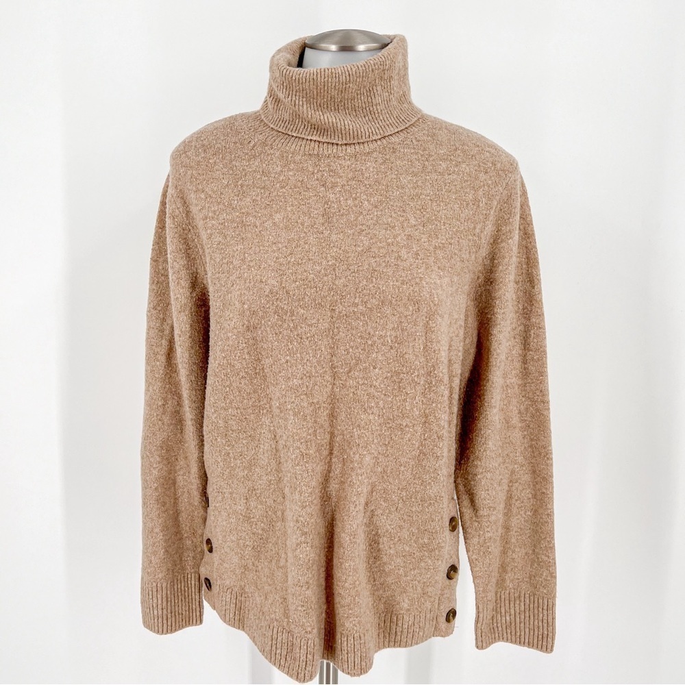 Jcrew Button Turtleneck In Extra-Soft Yarn - image 1